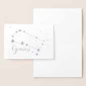 Carte Dorée Constellation Zodiaque Gemini à huile d'argent (Affichage)
