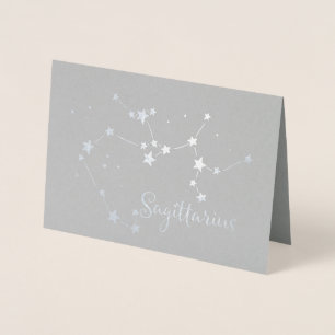 Carte Dorée Constellation Zodiaque Sagittarius à huile d'argen