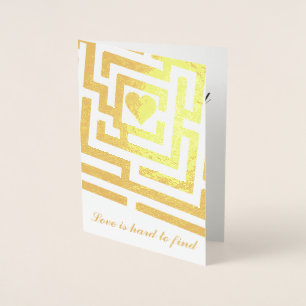 Carte Dorée Content de vous avoir trouvé Coeur romantique dans