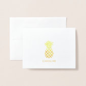 Carte Dorée Cool Merci ananas (Devant avec enveloppe)