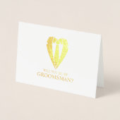 Carte Dorée Costume Mariage d'or et Cravate Groomsman Proposit (Devant)