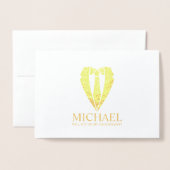 Carte Dorée Costume Mariage or - Proposition de fabricant pers (Devant avec enveloppe)