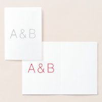 Couple blanc minimaliste monogramme blanc rouge