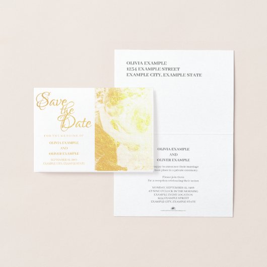 Carte Dorée Couple mariage en monochrome (Affichage)