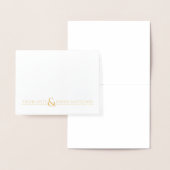 Carte Dorée Couple Nom Mariage Monogram Gold Foil (Affichage)
