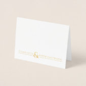 Carte Dorée Couple Nom Mariage Monogram Gold Foil (Devant)