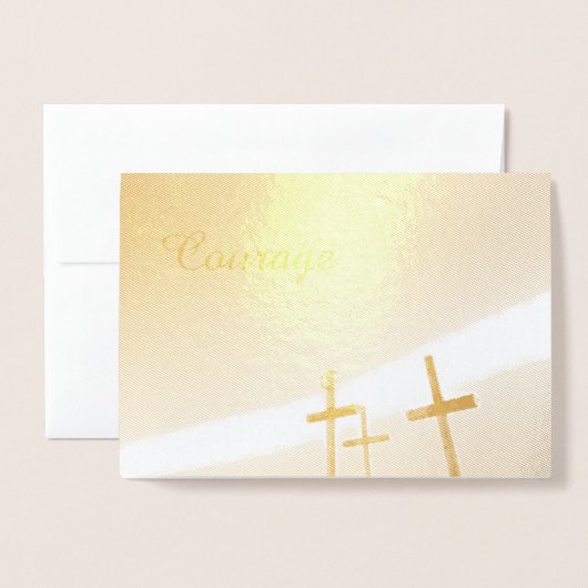 Carte Dorée Courage (Devant avec enveloppe)