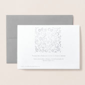 Carte Dorée Courbes d'huile d'argent sur gris (Derrière avec enveloppe)