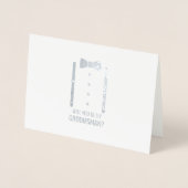 Carte Dorée Cravate Argent Bow sur la proposition de Groomsman (Devant)
