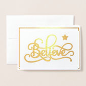 Carte Dorée Croire avec le papier d'étoile (Devant avec enveloppe)