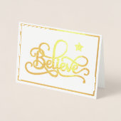 Carte Dorée Croire avec le papier d'étoile (Devant)