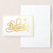 Carte Dorée Croire avec le papier d'étoile (Affichage)