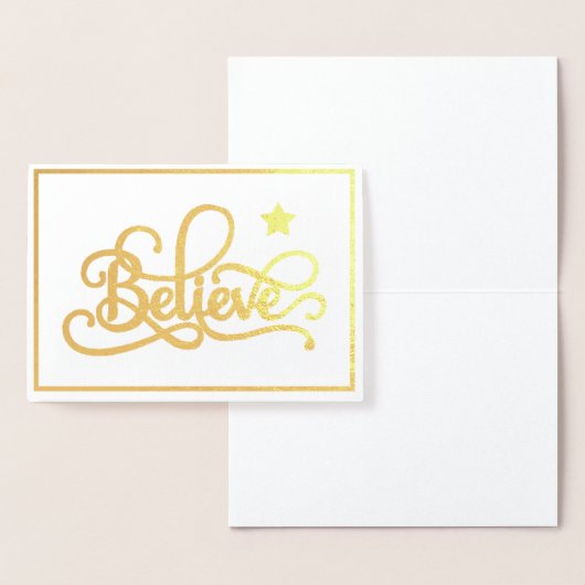 Carte Dorée Croire avec le papier d'étoile (Affichage)