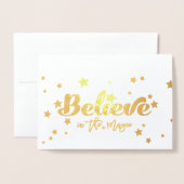 Carte Dorée Croire Gold Foil Noël photo (Devant avec enveloppe)