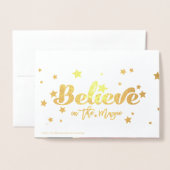 Carte Dorée Croire Gold Foil Noël photo (Derrière avec enveloppe)