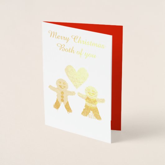 Carte Dorée Cume Noël Gingerbread Couple Custom (Devant)
