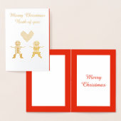 Carte Dorée Cume Noël Gingerbread Couple Custom (Affichage)