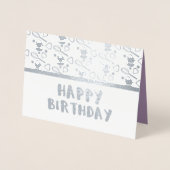 Carte Dorée Cupcake Whisk Confetti Anniversaire géométrique (Devant)