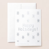 Carte Dorée Customisez, Joyeuses fêtes, flocons de neige (Derrière avec enveloppe)