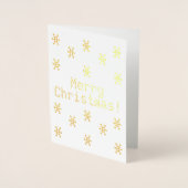 Carte Dorée Customisez, Joyeux Noël, flocons de neige (Devant)