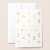 Carte Dorée Customisez, Joyeux Noël, flocons de neige (Derrière avec enveloppe)