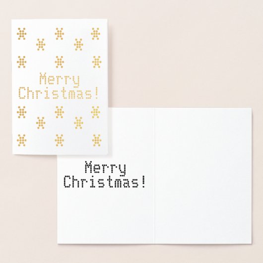 Carte Dorée Customisez, Joyeux Noël, flocons de neige (Affichage)