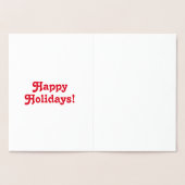 Carte Dorée Customisez-le, Joyeuses Fêtes, rouge - argent ou o (Intérieur)