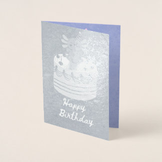 Carte Dorée Cute axolotl birthday foil card