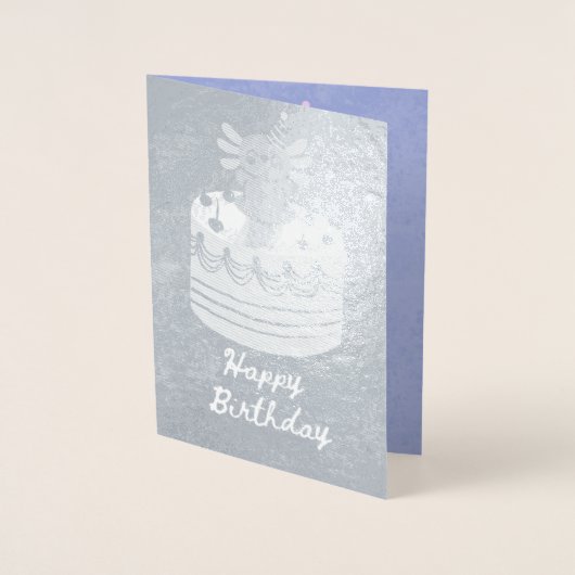 Carte Dorée Cute axolotl birthday foil card (Devant)