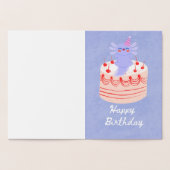 Carte Dorée Cute axolotl birthday foil card (Intérieur)