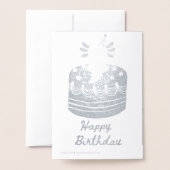 Carte Dorée Cute axolotl birthday foil card (Derrière avec enveloppe)