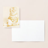 Carte Dorée Cute Kitten S'Est Étendu (Affichage)