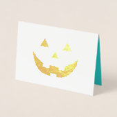 Carte Dorée Cute turquoise Jack-o'-lantern drôle Halloween (Devant)