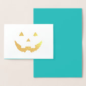 Carte Dorée Cute turquoise Jack-o'-lantern drôle Halloween (Affichage)