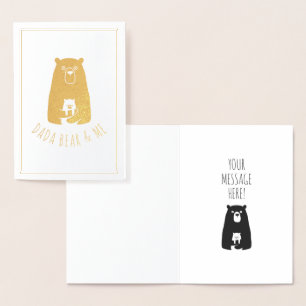 Carte Dorée DADA BEAR & MOI   Papa Enfants Fille Fils Dada Bea