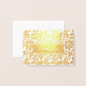 Carte Dorée Damas florales (Devant avec enveloppe)