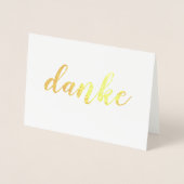 Carte Dorée Danke Merci allemand élégant script de brosse (Devant)
