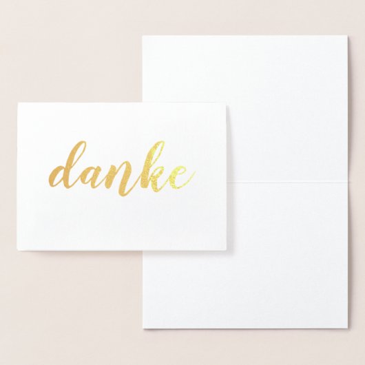 Carte Dorée Danke Merci allemand élégant script de brosse (Affichage)
