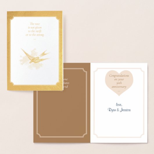 Carte dorée d'anniversaire d'or (Affichage)