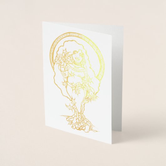 Carte Dorée Déesse Pagan Yule (Devant)