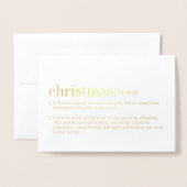 Carte Dorée Définition de Noël Or (Devant avec enveloppe)