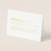 Carte Dorée Définition de Noël Or (Devant)