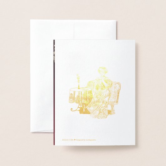 Carte Dorée Dégustation de thé (Derrière avec enveloppe)