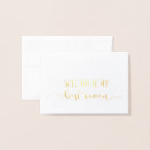 Carte Dorée Demande à ta meilleure amie d'être témoin de maria (Devant avec enveloppe)