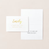 Carte Dorée Demande Demoiselle d'Honneur Or / Argent Feuille (Affichage)