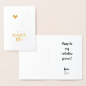 Carte Dorée DEMANDE EN MARIAGE À LA SAINT-VALENTIN , Anneaux d (Affichage)