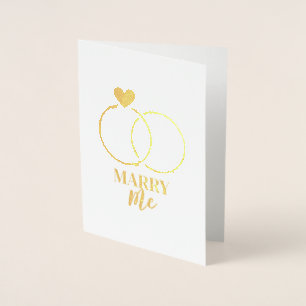 Carte Dorée DEMANDE EN MARIAGE POUR LA SAINT-VALENTIN, Anneaux
