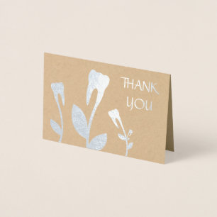 Carte Dorée Dents à fleur de Merci Foil Card