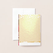 Carte Dorée Design de tissu complexe avec motifs floraux (Derrière avec enveloppe)