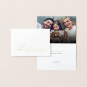 Carte Dorée Design simple et élégant photo merci (Affichage)